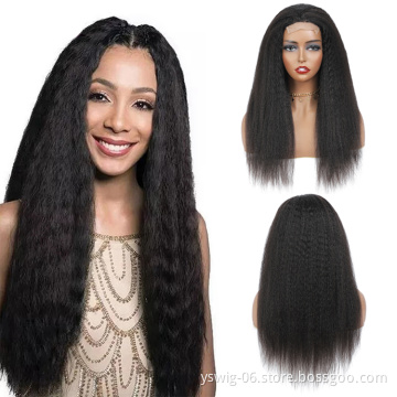 150% 180% Density Kinky Straight Human Hair Wigs Lace Front Wigs Kinky Straight 13x6 Lace Frontal Human Hair Wigs